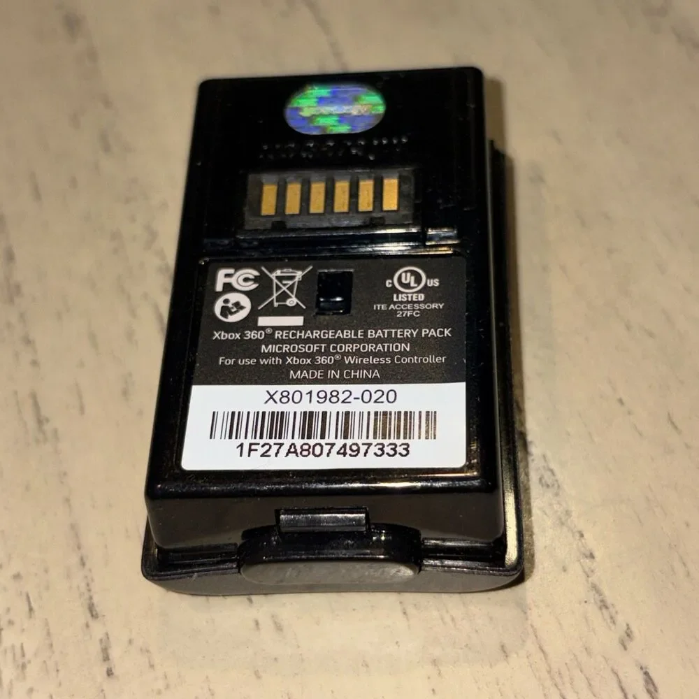 Microsoft Xbox 360 Black Rechargeable Battery Pack OEM X801982-020 Not Tested!